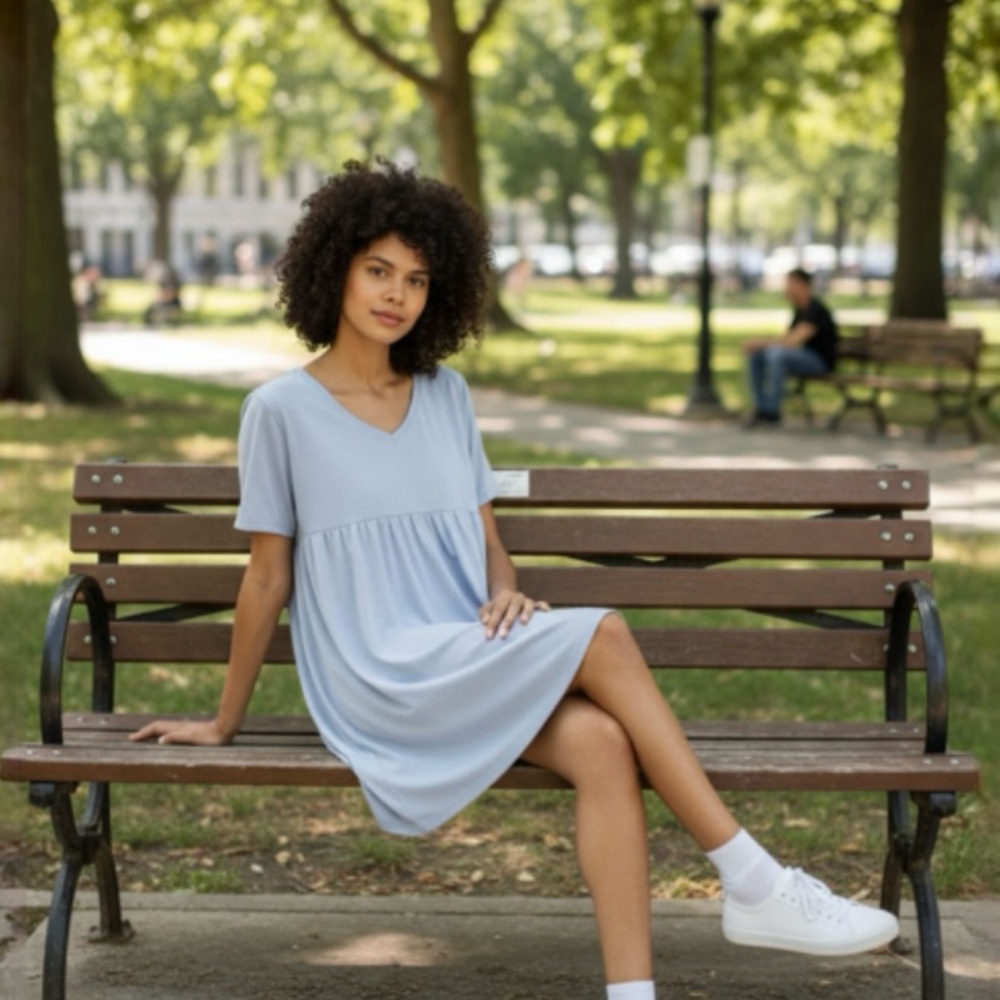 Wild Fable Blue Babydoll Seat Shirt Dress